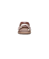 Bebe Little Girls Girl's Fashion Sandals – Dressy Shoes with Braided Strap and Flower Applique