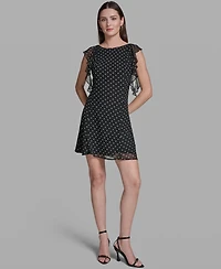 Bcbg Women's Flutter-Sleeve Polka Dot Dress