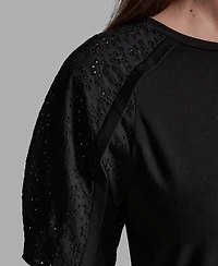 Bcbg Women's Short-Sleeve Crew Neck Top