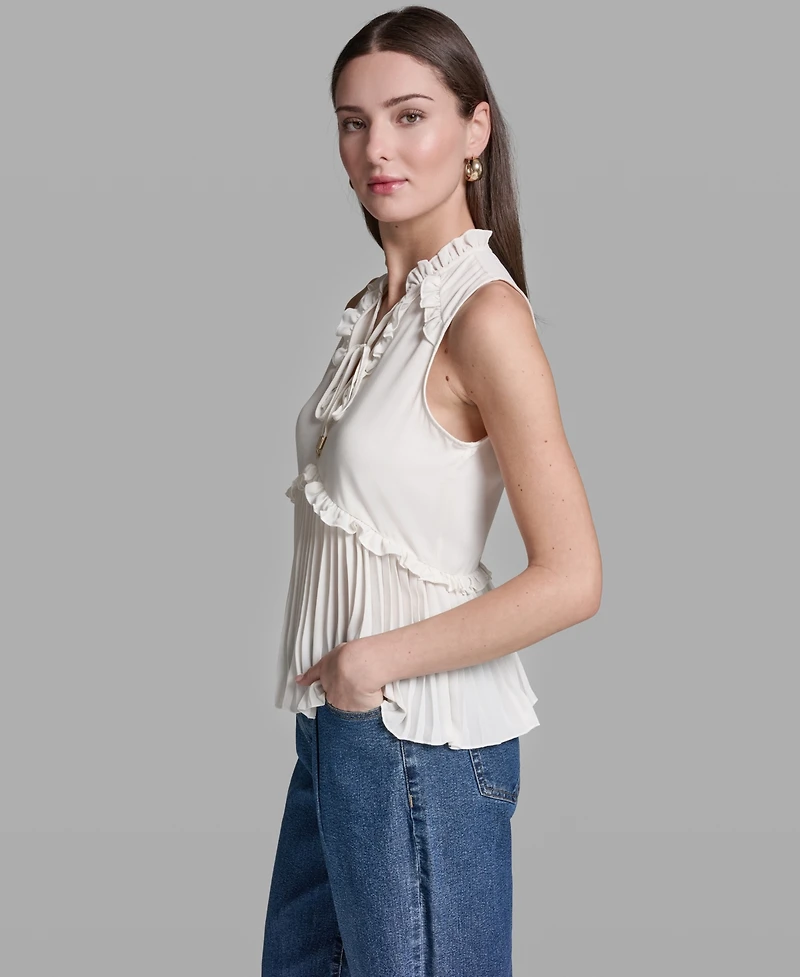 Bcbg Women's Ruffles Pleated Hem Top