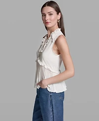 Bcbg Women's Ruffles Pleated Hem Top