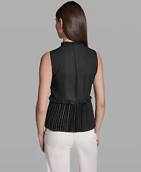 Bcbg Women's Ruffles Pleated Hem Top