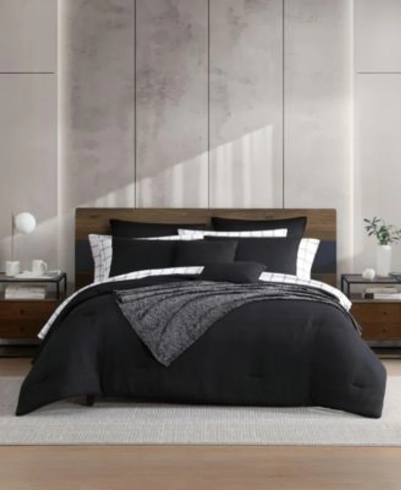 Kenneth Cole New York Variegated Waffle Textured Comforter Bonus Set