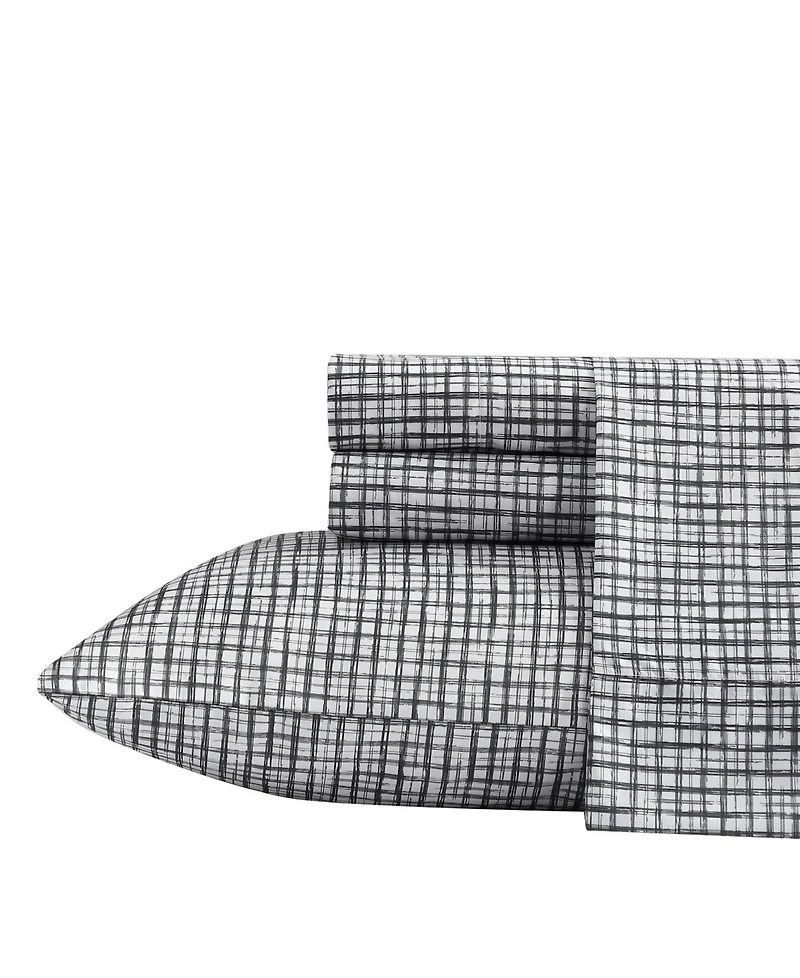 Kenneth Cole New York Sketchy Check Microfiber 4-Pc. Sheet Set