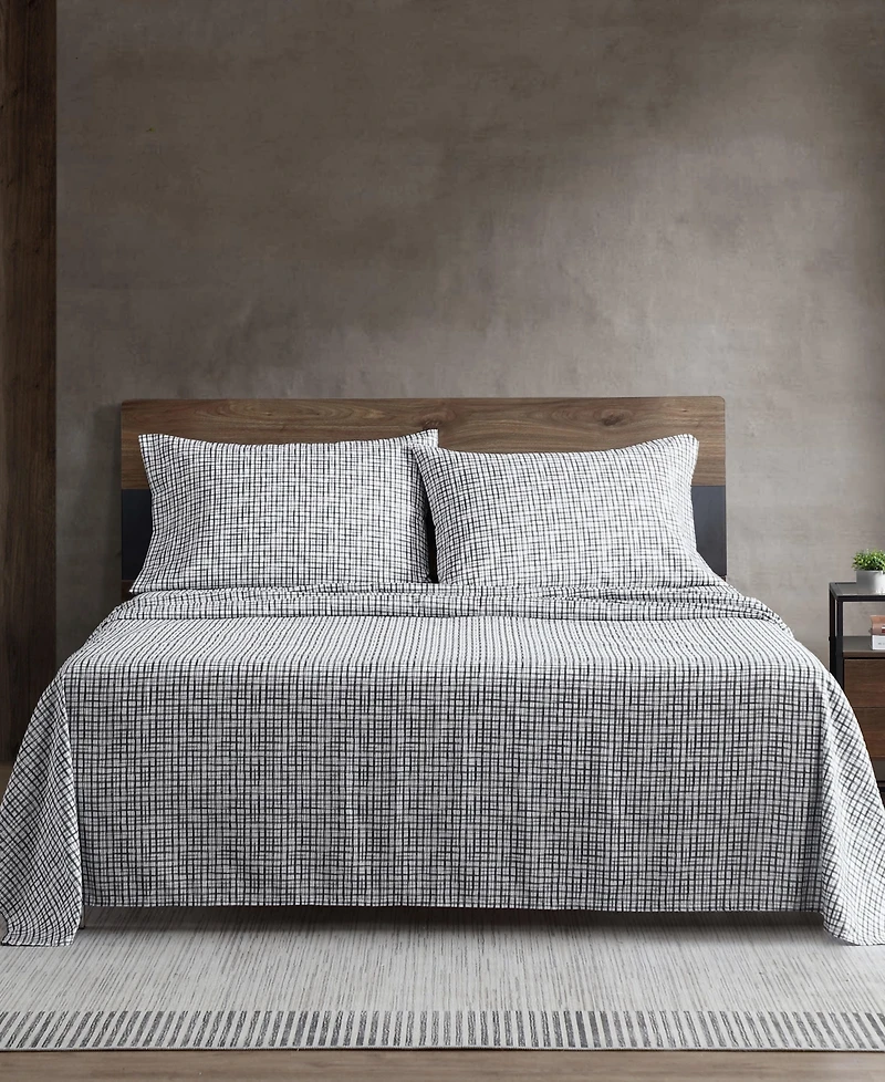 Kenneth Cole New York Sketchy Check Microfiber 4-Pc. Sheet Set