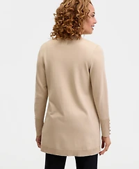 Jm Collection Women's Button-Sleeve Flyaway Cardigan Sweater