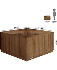 Tribesigns 31.5-Inch Square Coffee Table for Living Room, Solid Wood