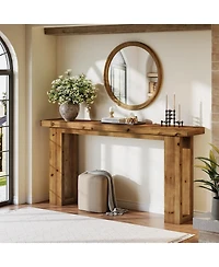 Tribesigns Solid Wood Sofa Table Behind The Couch, 63-Inch Long