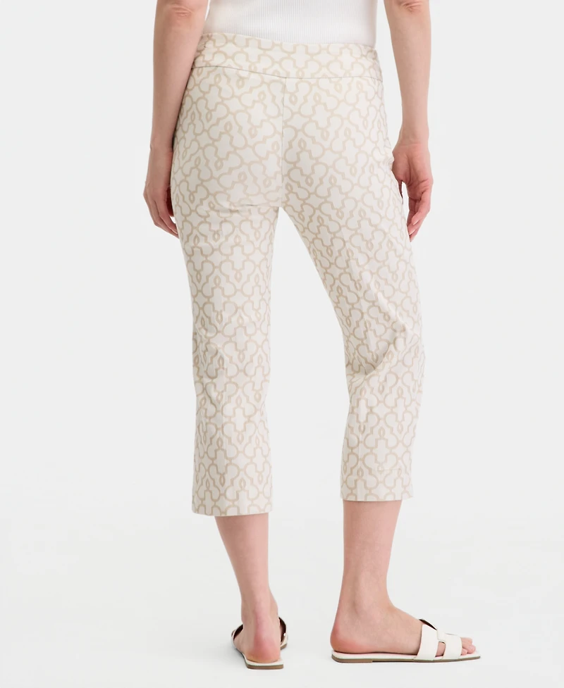 Jm Collection Women's Jacquard Mid Rise Pull-On Capri Pants, Macy's Exclusive
