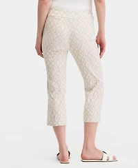 Jm Collection Women's Jacquard Mid Rise Pull-On Capri Pants, Macy's Exclusive