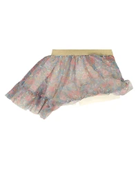 Kids Headquarters Girls' 2T-6X Flutter Sleeve Top and Printed Tulle Skort, 2-Piece Set