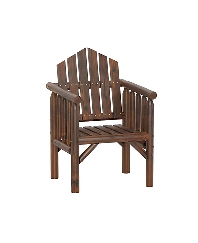 Slickblue Wooden Outdoor Patio Dining Armchair with Armrests