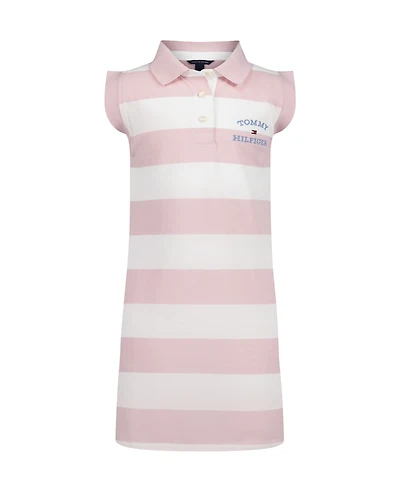 Tommy Hilfiger Girls' 7-16 Sleeveless Collared Striped Rugby Polo Dress