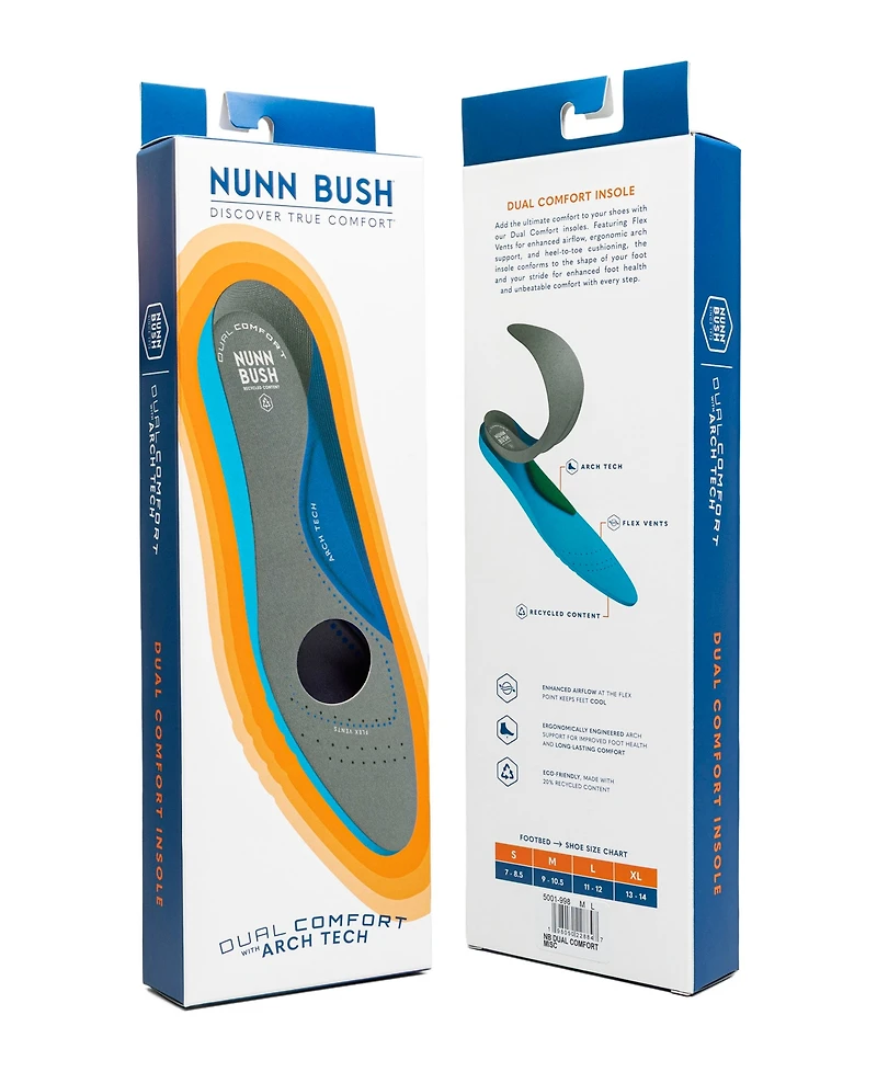 Nunn Bush Men's Dual Comfort Replacement Insoles