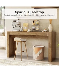 Tribesigns 63" Long Bar Table, Counter Height Pub Dining Table for 4-6, Modern Home Bar Unit