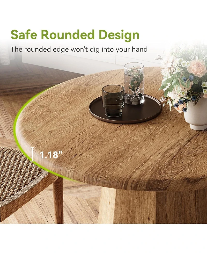 Tribesigns 31.5" Round Dining Table for 4, Wood Kitchen Table, Small Dinner Table