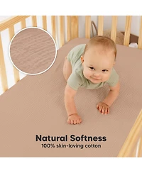 KeaBabies Lyra Muslin Crib Sheets for Boys, Girls, 2pk 52x28 Cotton Baby Mattress Fitted, Soft, Breathable
