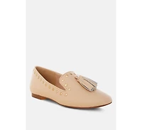 Philoha Studs & Tassels Detail Flat Loafers