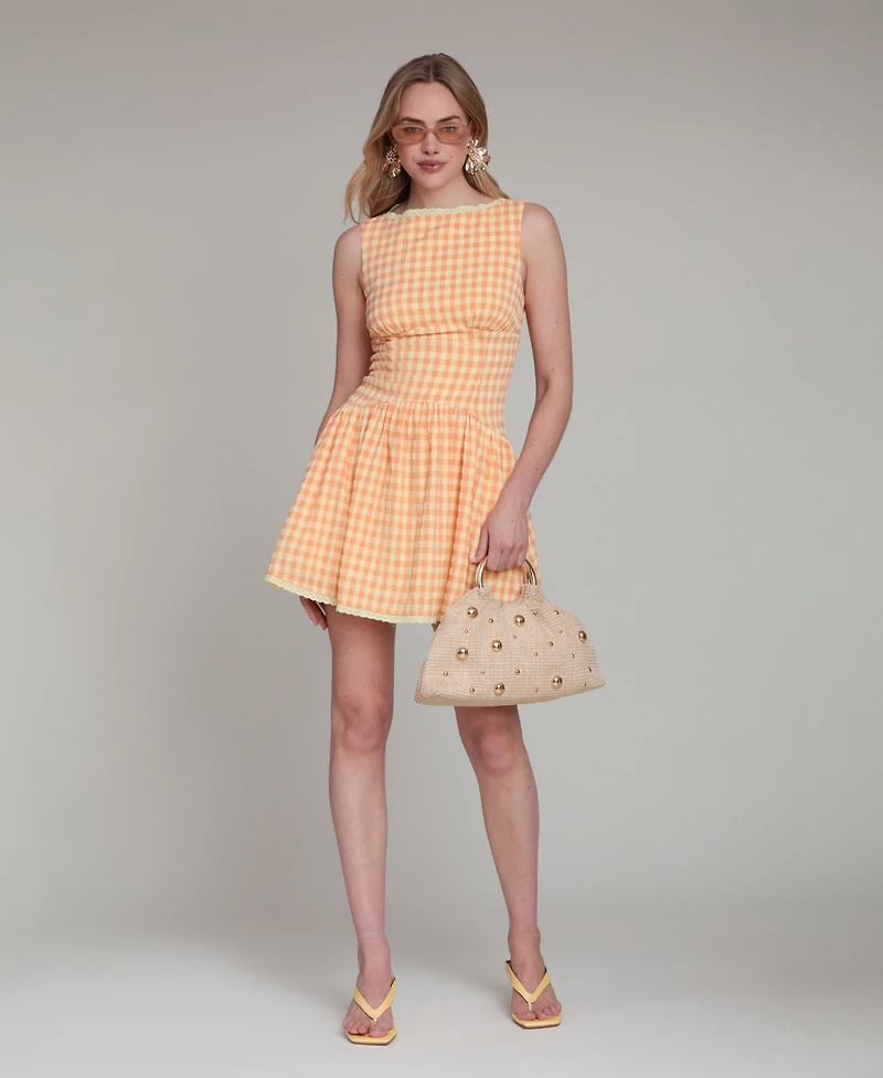 Avec Les Filles Women's Sleeveless Boat Neck Dress