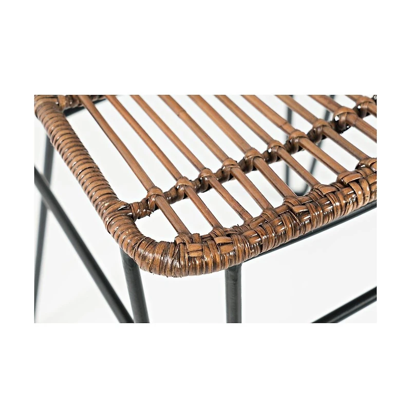 Jofran Weaver Hairpin Modern Global Rattan Counter Barstool (Set of 2)