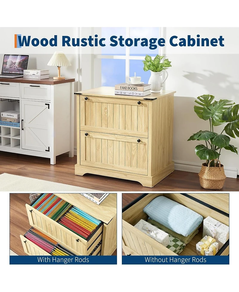gaomon Farmhouse File Cabinets with 2 Drawers,30 in File Cabinets with Hanging File Folders for A4/Letter/Legal Size Documents