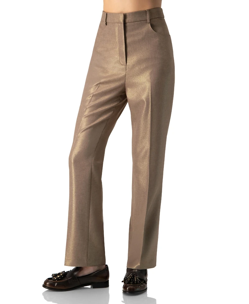 Ivonne Women's Sparkling Straight-Leg Pants with Pockets