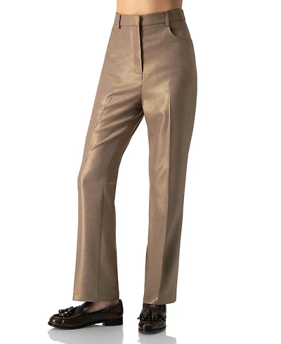 Ivonne Women's Sparkling Straight-Leg Pants with Pockets