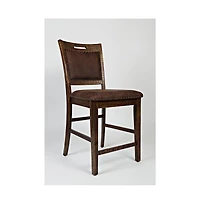 Jofran Industrial Nailhead Trim Upholstered Back Counter Stool (Set of 2)