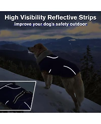Aronkl Reflective Waterproof Dog Jacket with Fur Collar & Adjustable Buckle for Cold Weather