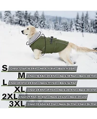 Aronkl Reflective Waterproof Dog Jacket with Fur Collar & Adjustable Buckle for Cold Weather