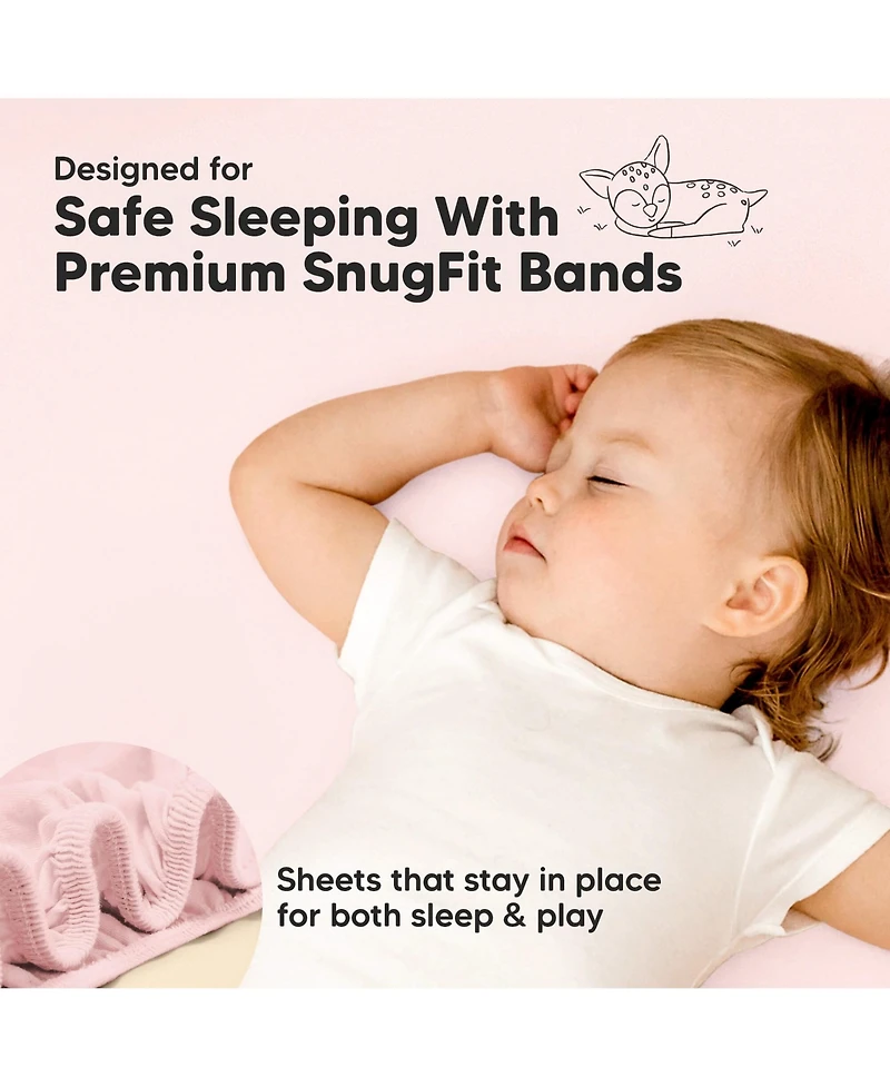 KeaBabies 2-Pack Mini Crib Sheets, Pack and Play Sheets Fitted, N Organic Fitted Sheet Cover