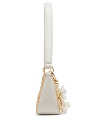 Betsey Johnson Raffia Cultured Pearl Small Shoulder Bag