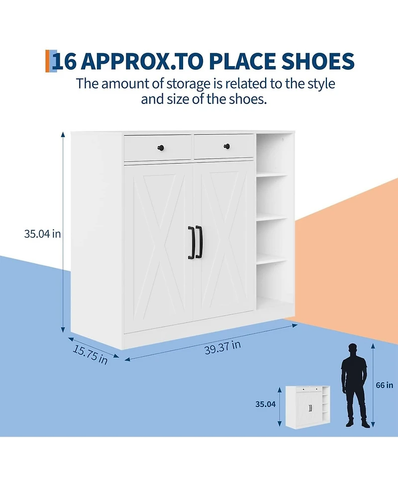 gaomon Shoe Cabinet for Entryway with Doors