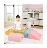 Hongge 6 Pieces Baby Climbing Blocks with 30D High-Density Foam and Carrying Handles