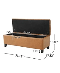 Rainsken Pu Storage Ottoman Bench