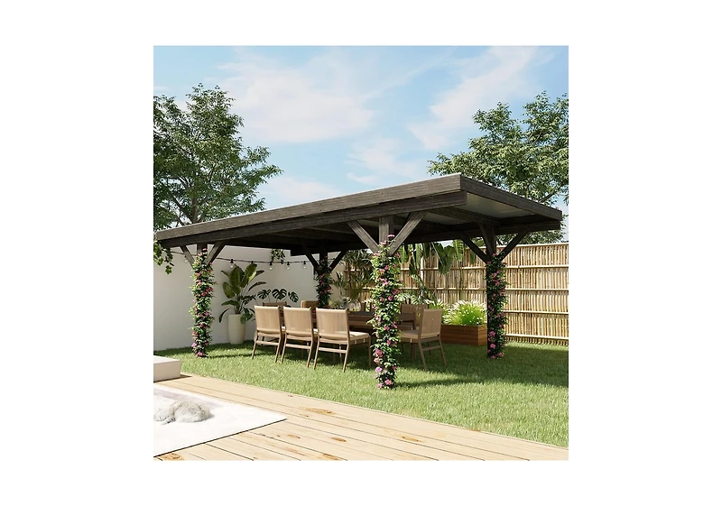 Aecojoy Wooden Gazebo Pavilion Carport