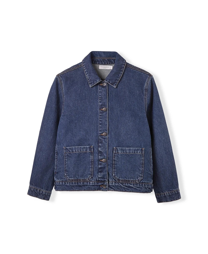 Celtic & Co. Women's Long Sleeve Patch Pocket Denim Jacket