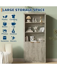 gaomon Tall Book Shelf and Bookcase, Wooden Bookcase with Doors