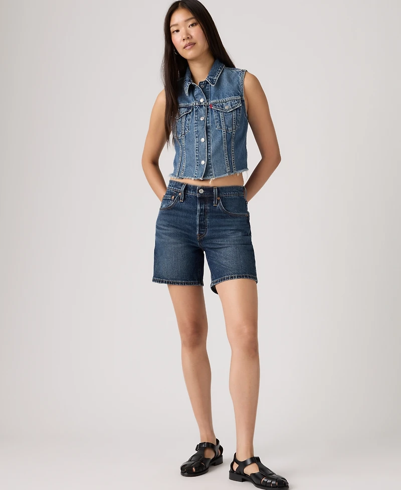 Levi's 501 Mid-Thigh High Rise Straight Fit Denim Shorts