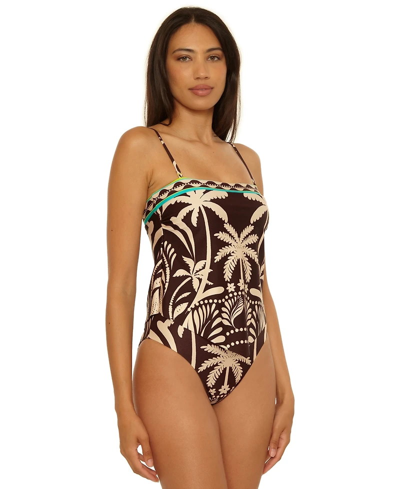 Trina Turk Women's Strapless Printed Tankini Top