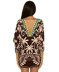 Trina Turk Women's Printed V-Neck Tunic Swim Dress