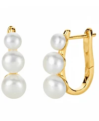 Macy's Cultured Freshwater Pearl (4-5mm) Hoop Earrings in 14k Gold-Plated Sterling Silver