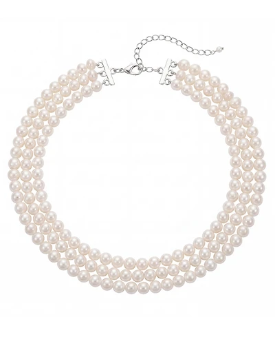 Macy's Cultured Freshwater Pearl (6-7mm) Choker Necklace in Sterling Silver