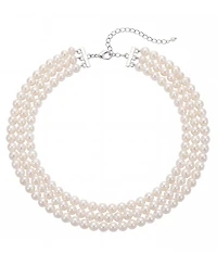 Macy's Cultured Freshwater Pearl (6-7mm) Choker Necklace in Sterling Silver