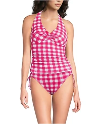 Lands' End Women's Pique Knot Twist Halter Tankini Top