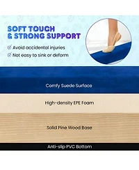 Hongge 9 Ft Folding Gymnastics Balance Beam with Anti-slip Base and Pine Wood Frame