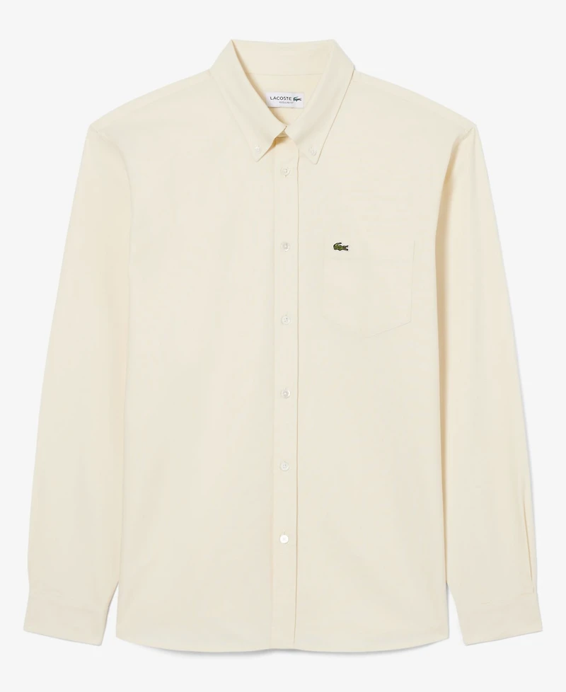 Lacoste Men's Woven Long-Sleeve Button-Down Oxford Shirt