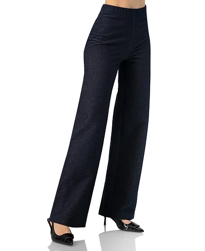Ivonne Women's Ribbed Wide-Leg Pants