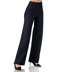 Ivonne Women's Ribbed Wide-Leg Pants