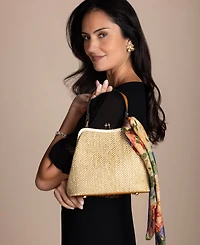 Patricia Nash Laureana Frame Satchel Bag with Scarf